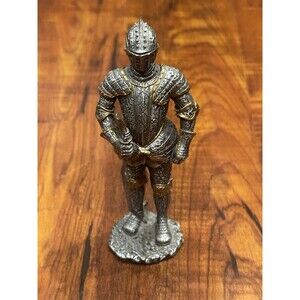 Vintage 2005 Veronese 4.5" Medieval Pewter Knight with Armor & Sword